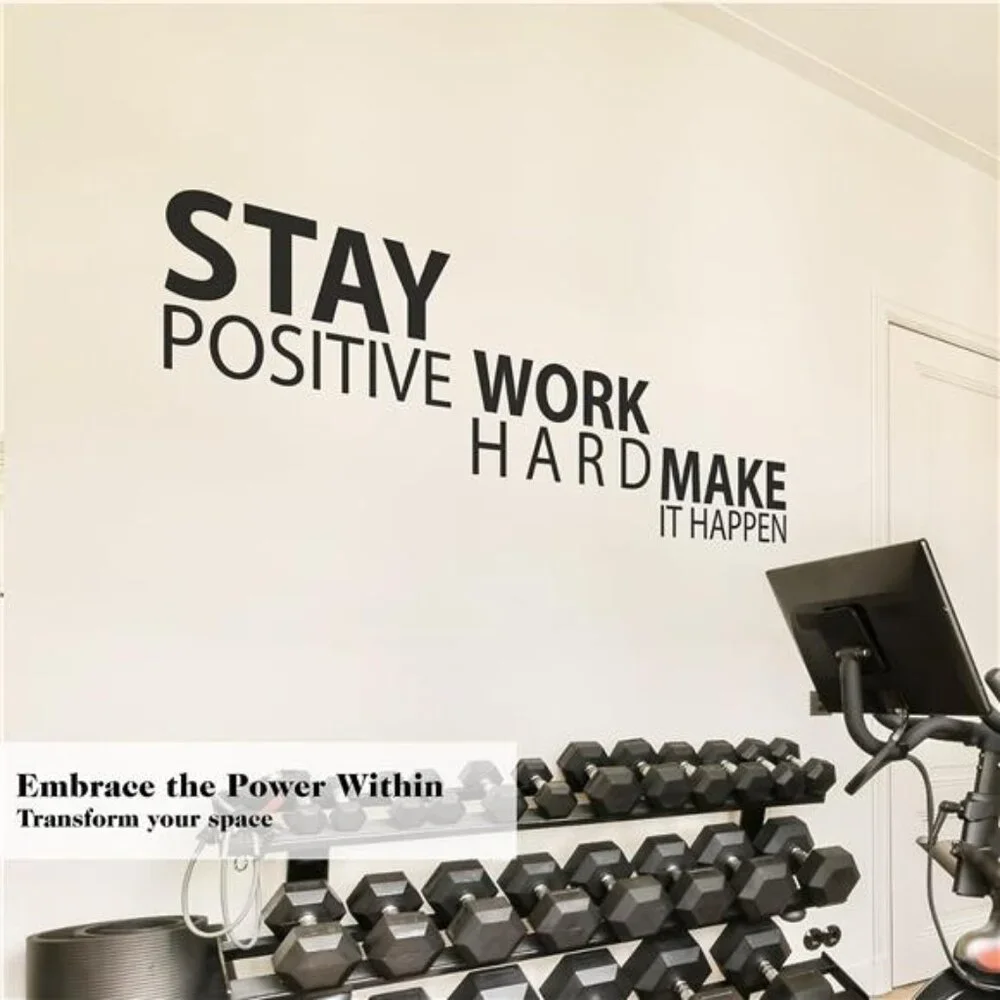 Stay Positive Work Hard Wall Decal Motivational Vinyl Quote Inspirational Decor